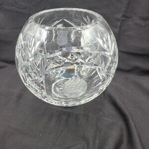Vintage Rovelli Swiss Crystal Hand Cut 24% Lead Crystal Golf Motif Classic Bowl